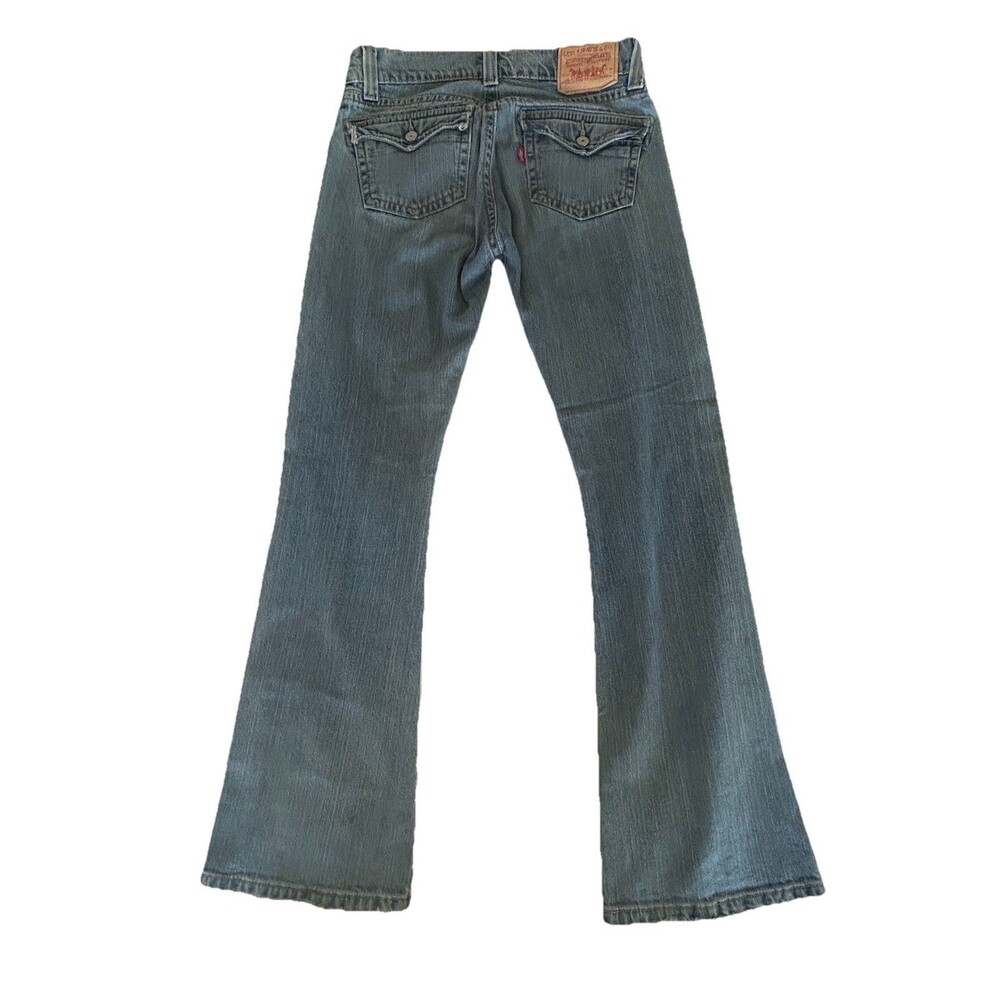 Levi’s 542 Low Flare Jeans Women’s SZ 8 Medium Light Wash Flap Pocket Stretch - Picture 2 of 9
